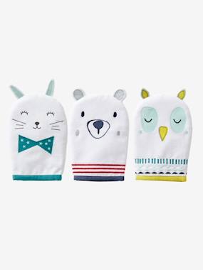 Pack of 3 Bath Gloves Animals