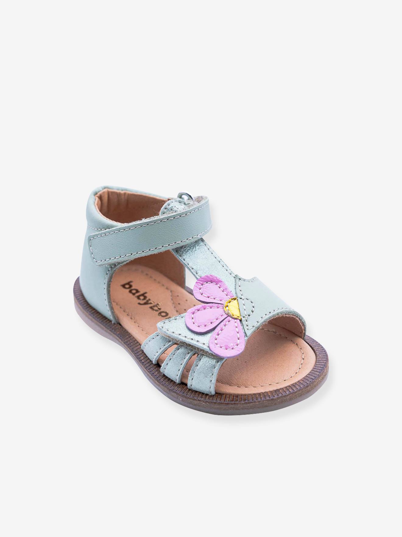 Leather Sandals for Babies 4225B021 by Babybotte(r) aqua green
