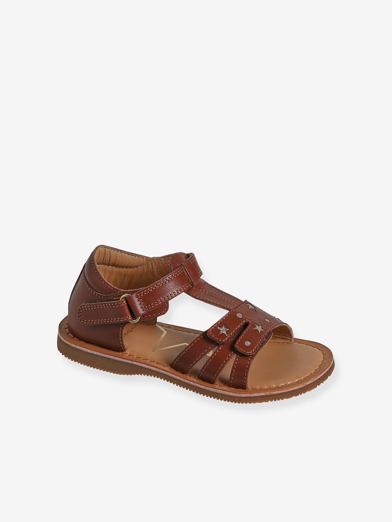 Hook-and-Loop Leather Sandals for Children