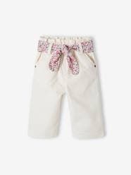 Paperbag Trousers with Tie Belt, for Babies
