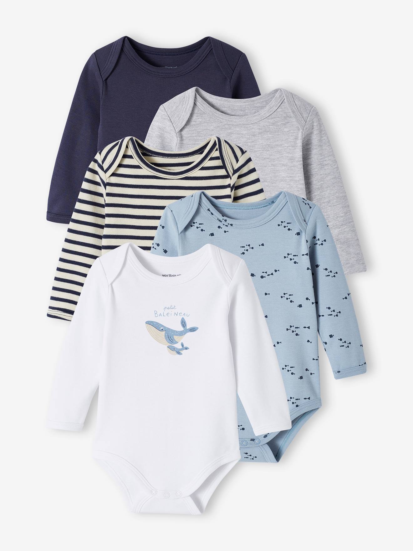 Long Sleeve Bodysuits in Organic Cotton with Cutaway Shoulders