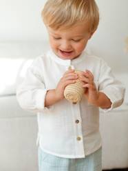 Shirt in Cotton Gauze with Mandarin Collar, for Babies