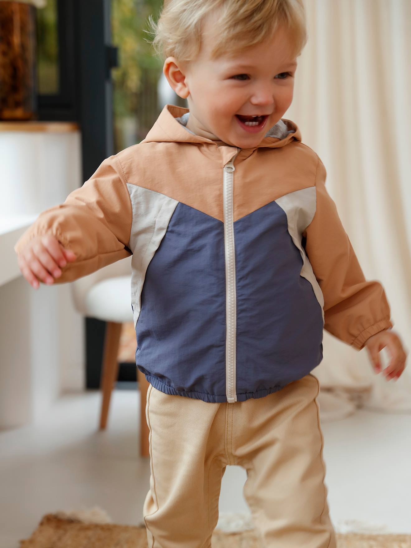 Windcheater Jacket for Baby Boys, by CYRILLUS camel