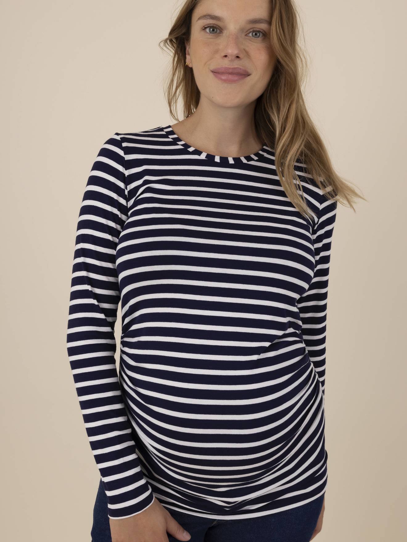 Striped Top for Maternity, Katia Raye by ENVIE DE FRAISE ecru