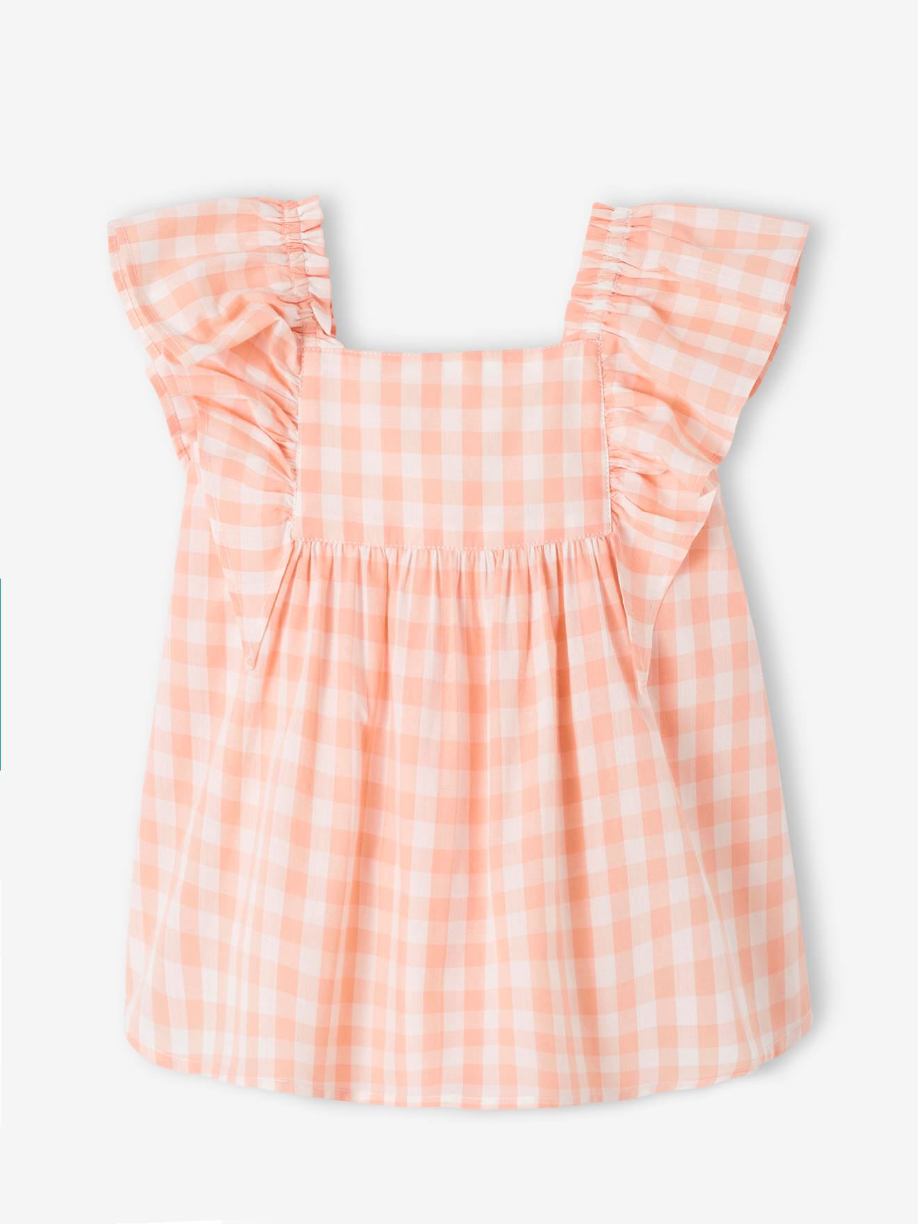 Dress with Ruffles for Babies chequered pink