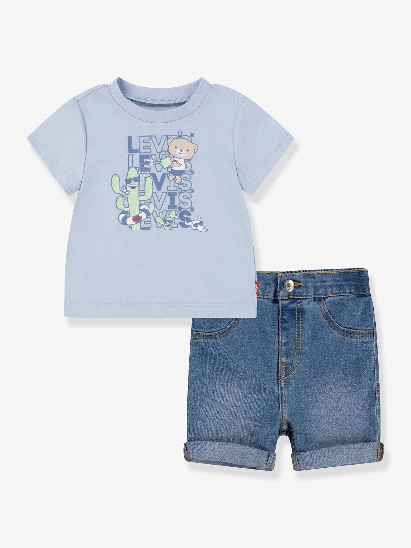 Shorts + T-Shirt Combo by Levi’s(r) for Boys sky blue