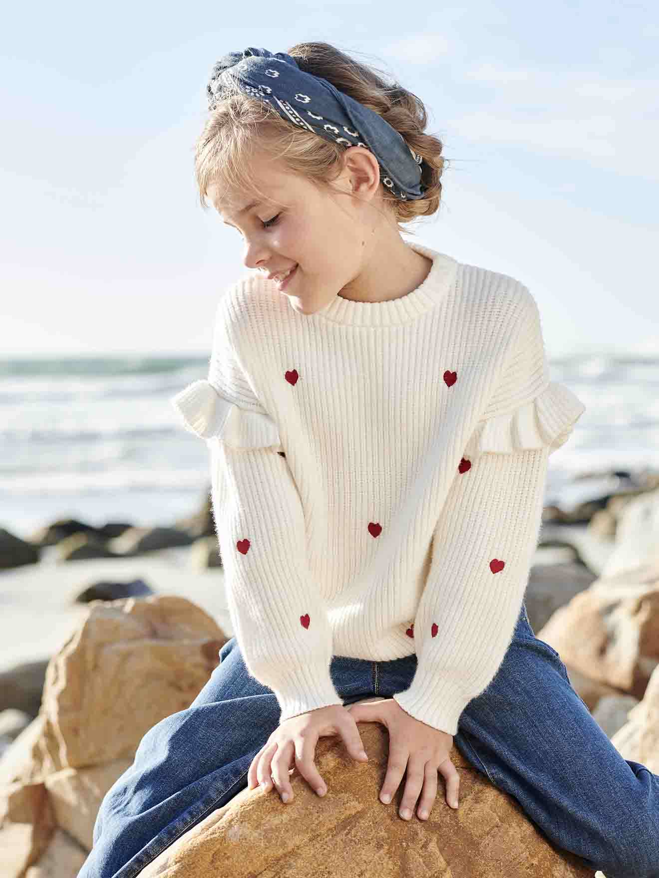 Jumper with Ruffled Sleeves