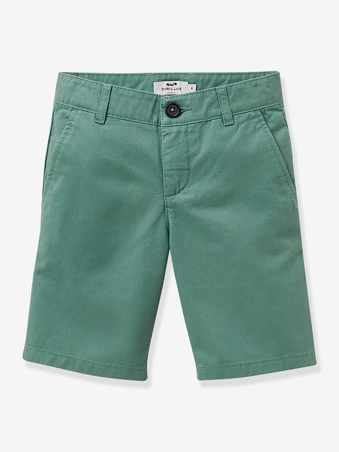 Chino Bermuda Shorts for Boys by CYRILLUS aqua green
