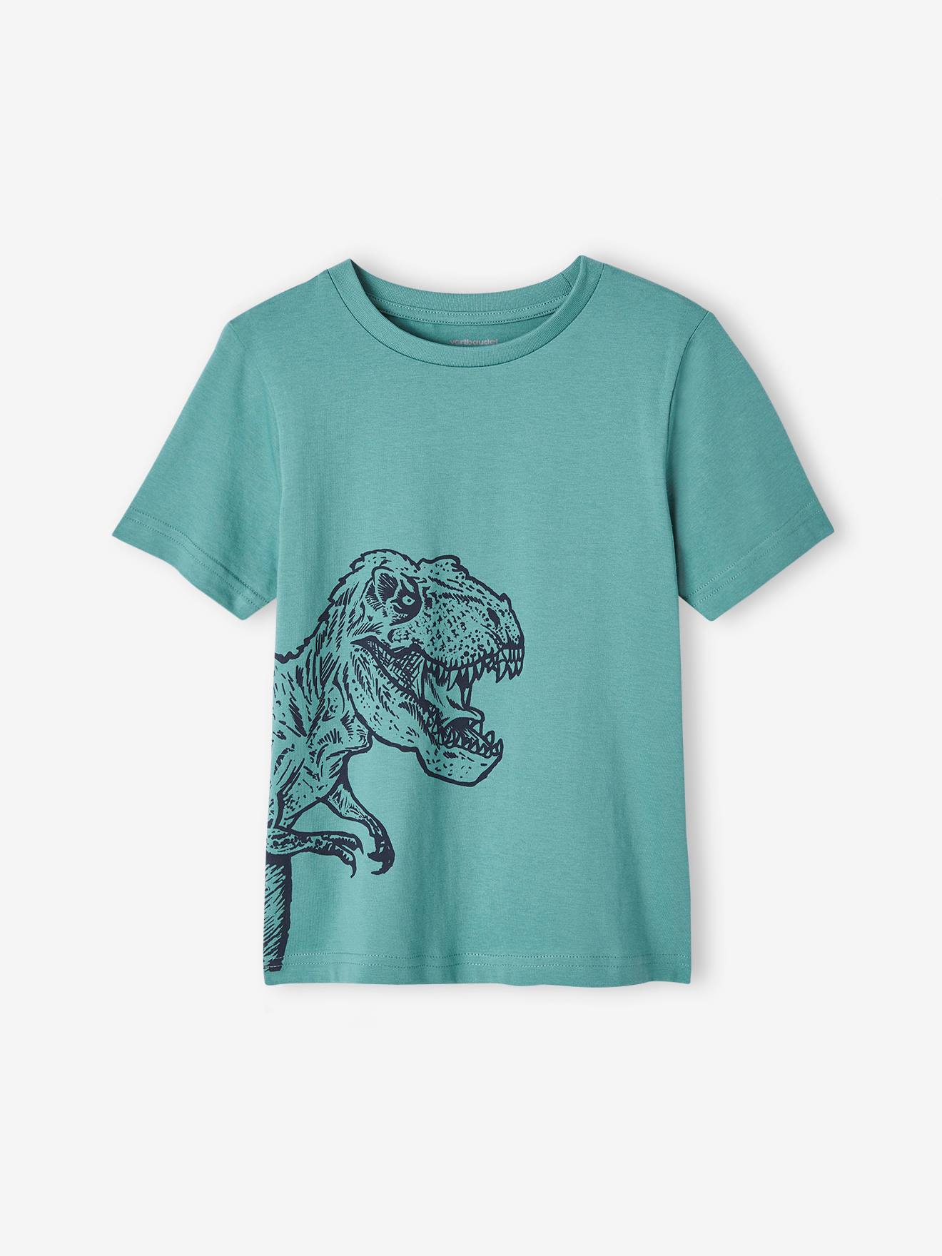 T-Shirt with Message for Boys sage green