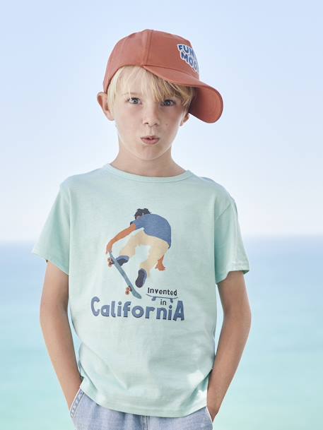 T-Shirt with Graphic Motifs for Boys dusky pink+night blue+sky blue+turquoise+WHITE LIGHT SOLID WITH DESIGN 