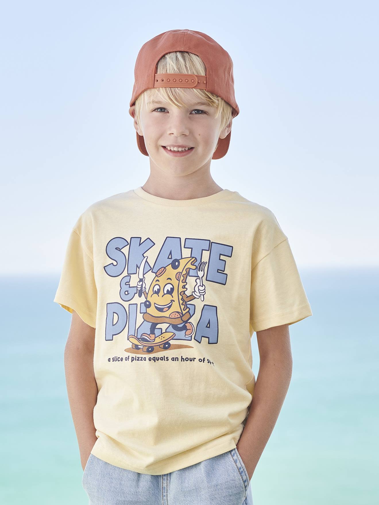 T-Shirt with Mascot, for Boys yellow