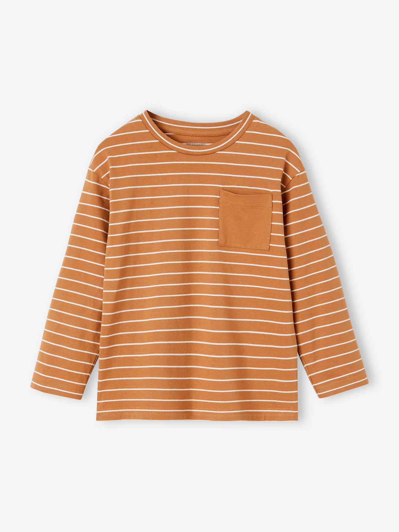 Striped T-Shirt for Boys pecan nut