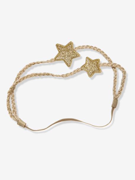 Double-Braided Headband with 2 Stars Gold / stars 