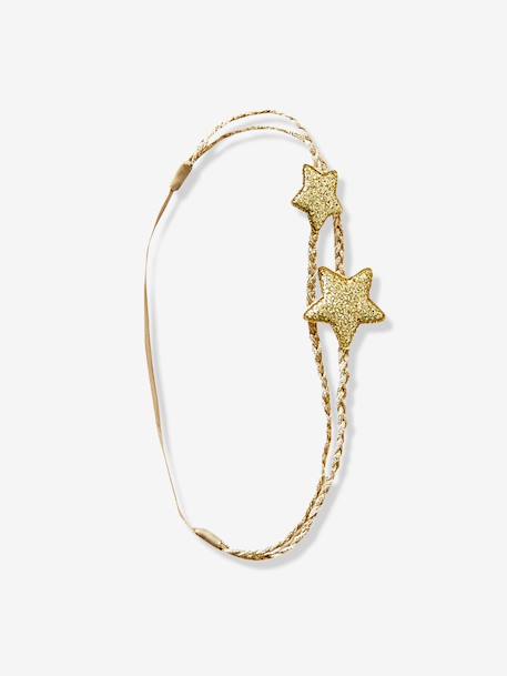 Double-Braided Headband with 2 Stars Gold / stars 