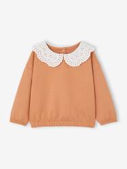 Sweatshirt with Embroidered Collar for Babies