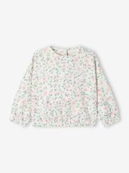 Baby-Jumpers, Cardigans & Sweaters-Floral Sweatshirt in Fleece for Babies