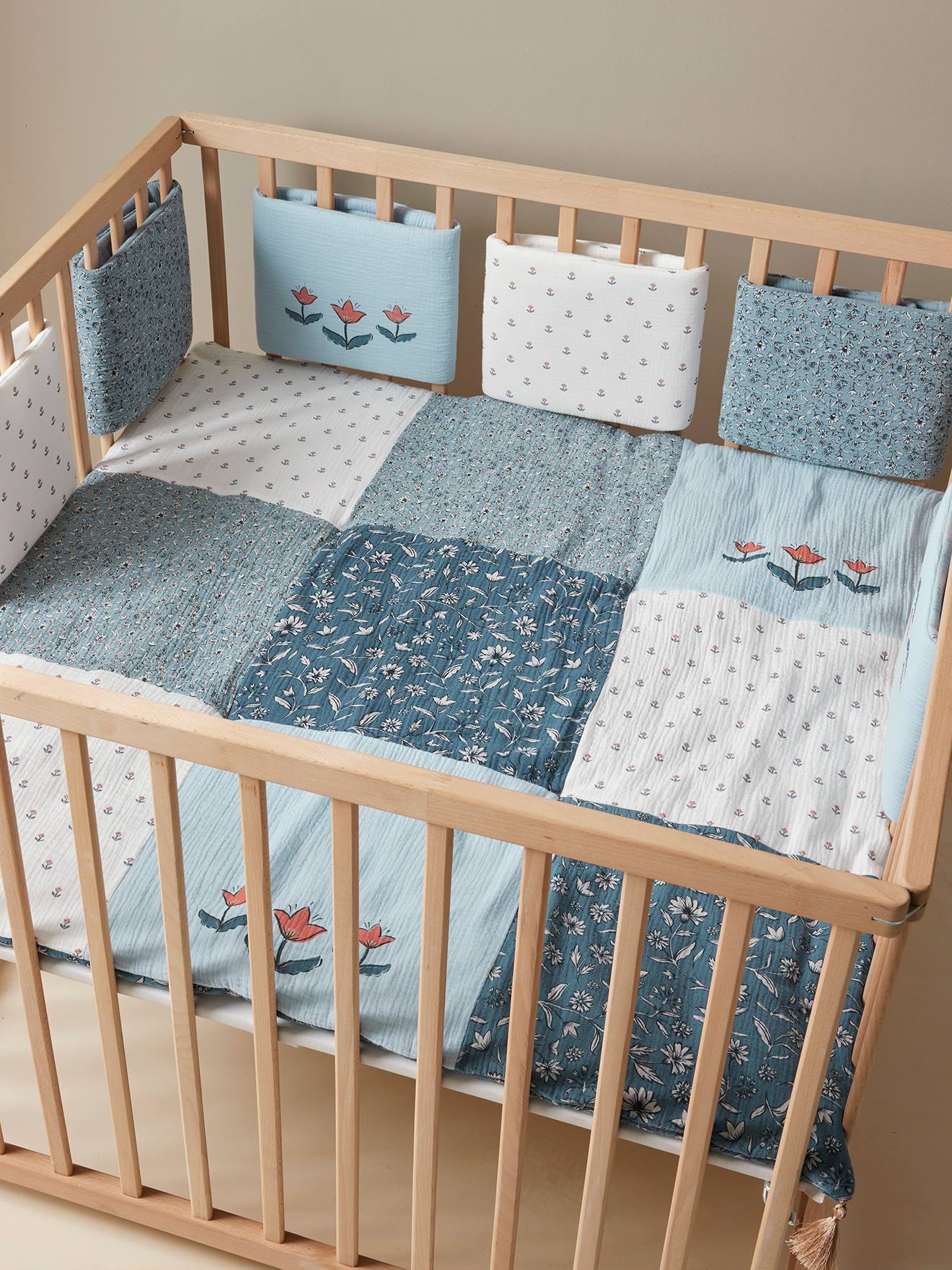 Cotton Gauze Cot Playpen Bumper