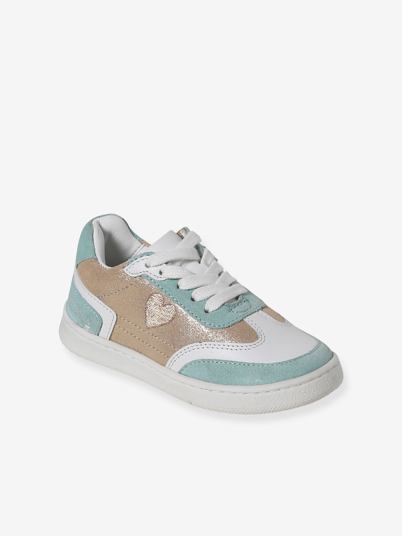 Leather Trainers for Girls, Designed for Autonomy set beige