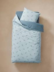 Bedding & Decor-Child's Bedding-Reversible Duvet Cover + Pillowcase Essentials Set in Recycled Cotton, Checks & Bikes