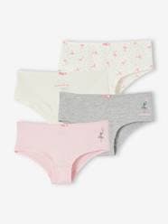 Girls-Pack of 4 Ballerina Shorties in Organic Cotton, for Girls