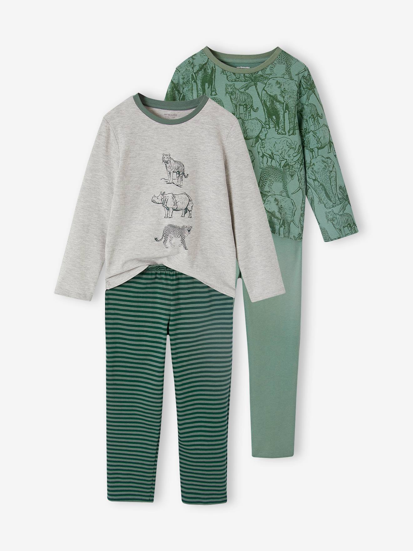 Pack of 2 "Jungle" Pyjamas for Boys green