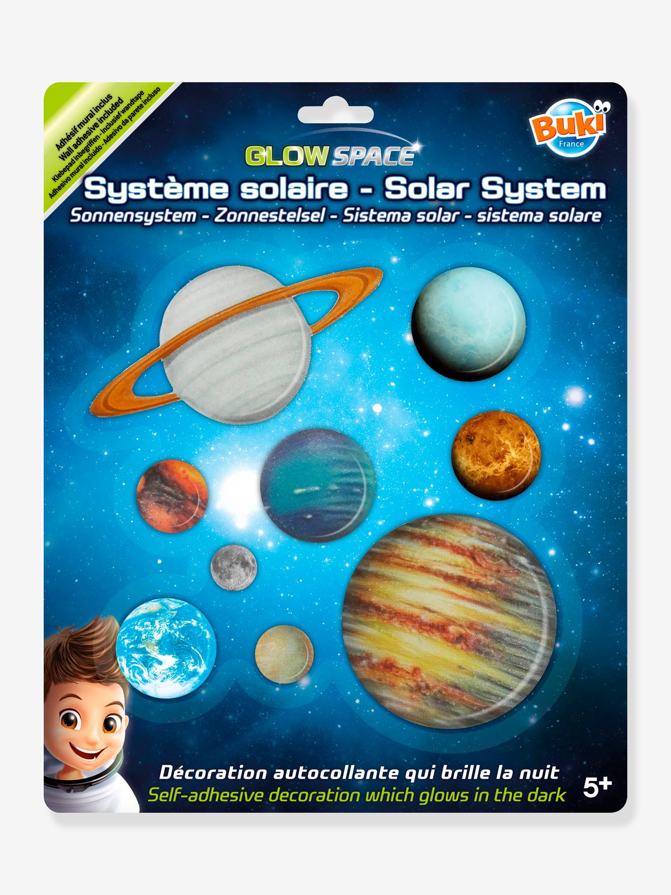 Solar System - Glow-in-the-Dark Planet Stickers - BUKI multicoloured