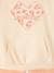 Sports Combo: Heart Sweatshirt & Techno Fabric Leggings for Girls ecru+peach 