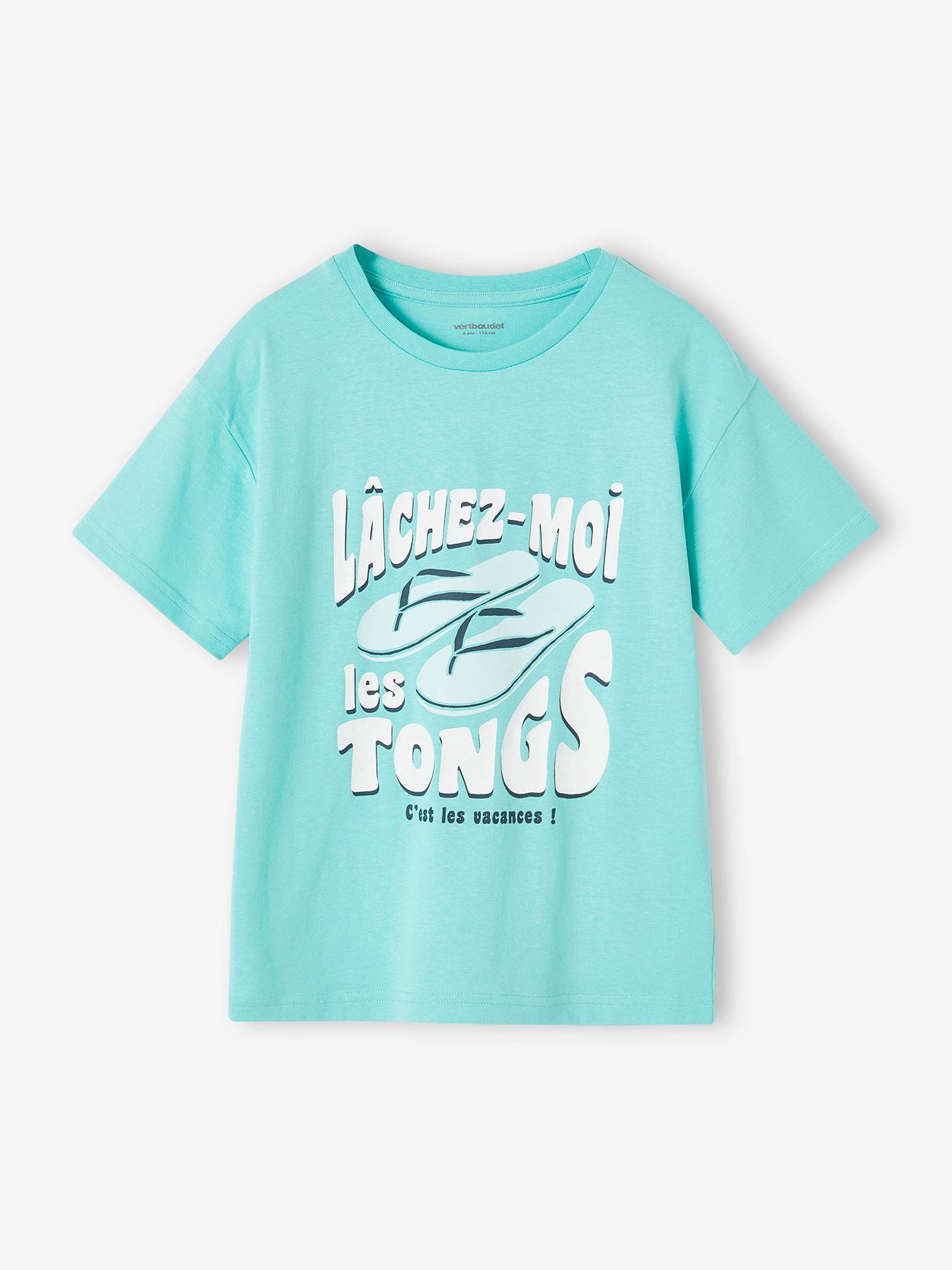 T-Shirt with Holiday Motifs for Boys turquoise