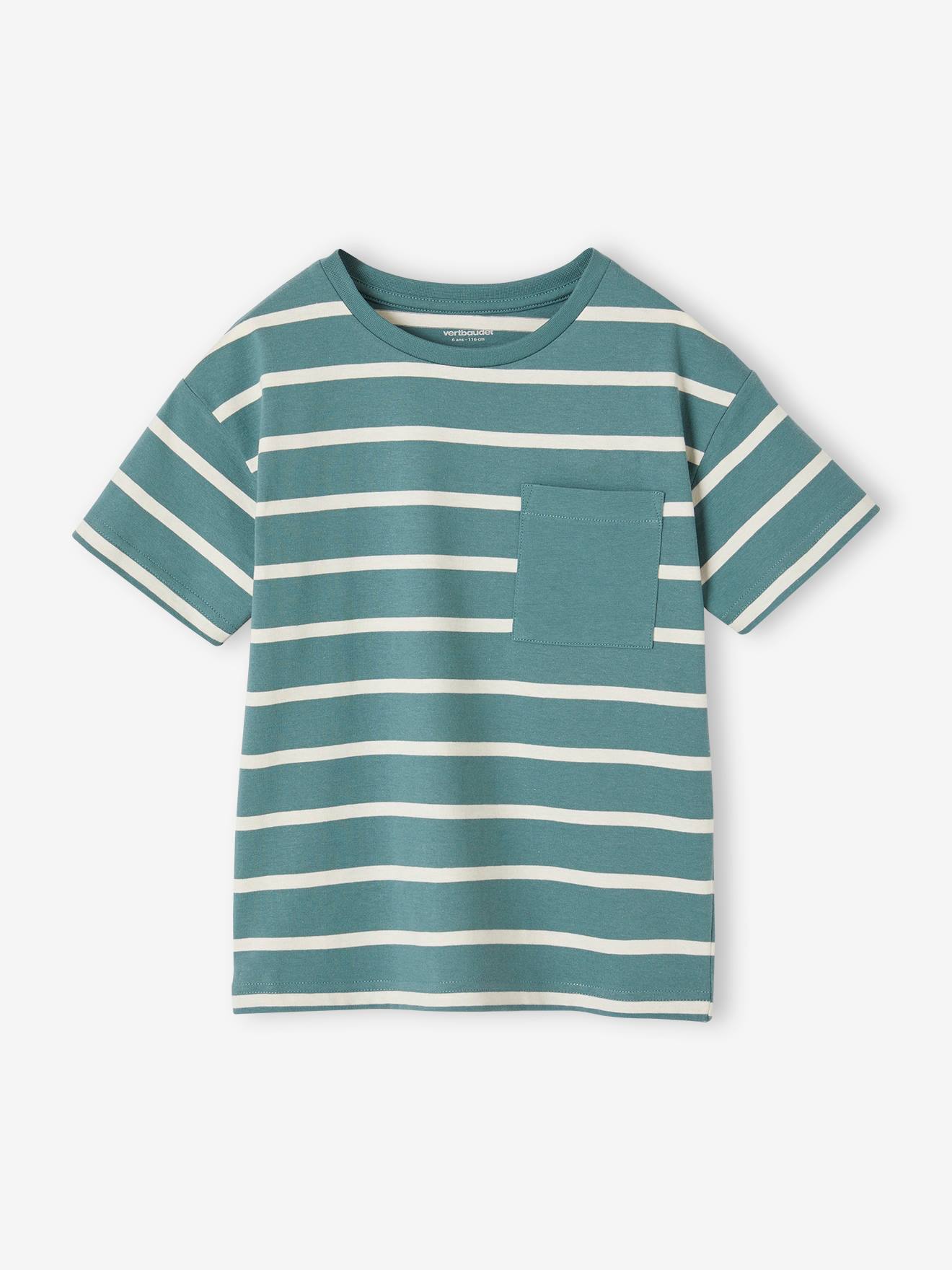 Striped T-Shirt for Boys aqua green