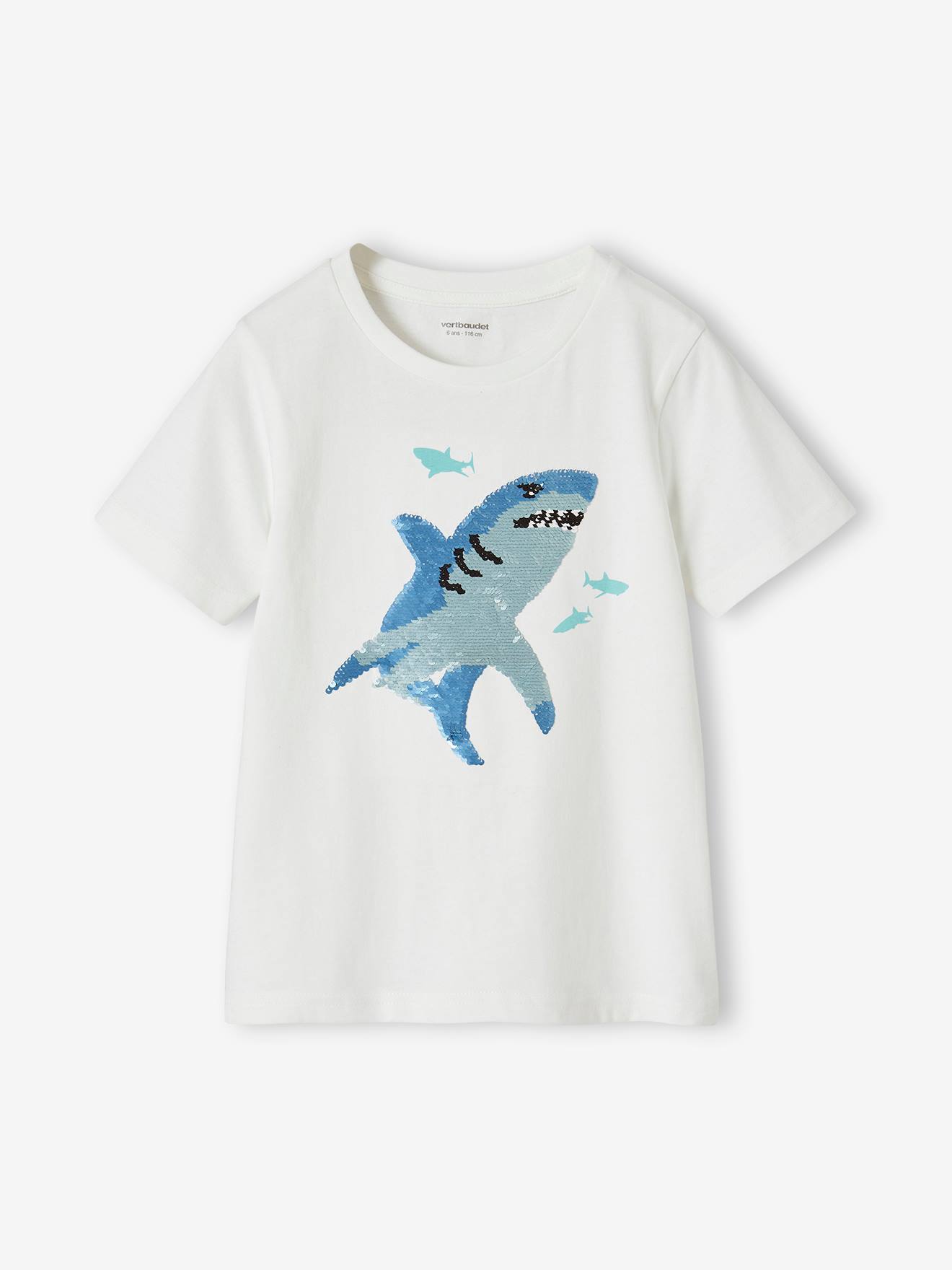 Basics T-Shirt with Reversible Sequins for Boys white