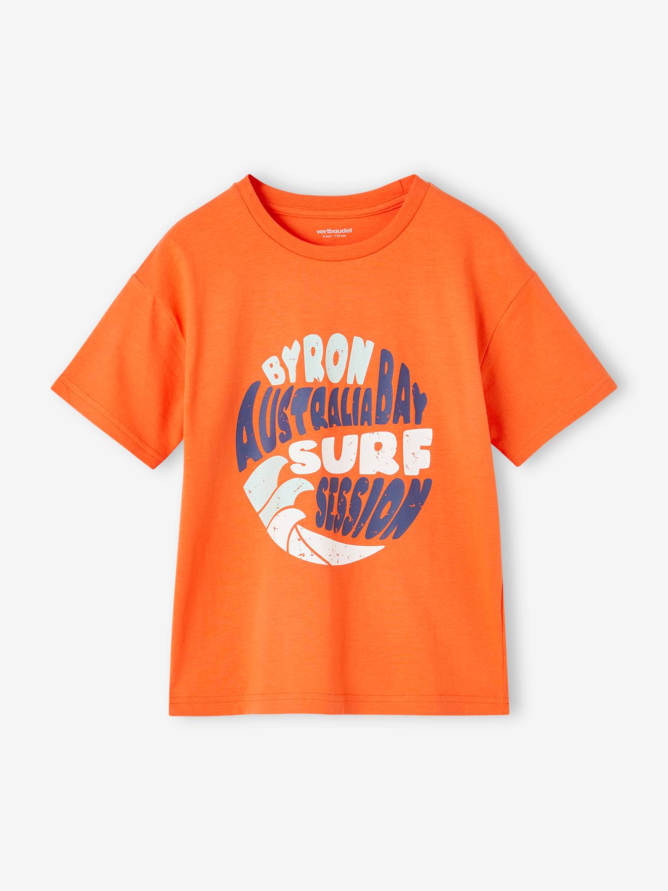 T-Shirt with Holiday Motifs for Boys tangerine