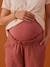 Paperbag-Style Trousers in Cotton Gauze for Maternity, by ENVIE DE FRAISE old rose+sandy beige 