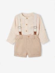 Baby-Occasion Wear Ensemble: Shirt + Shorts + Braces for Babies