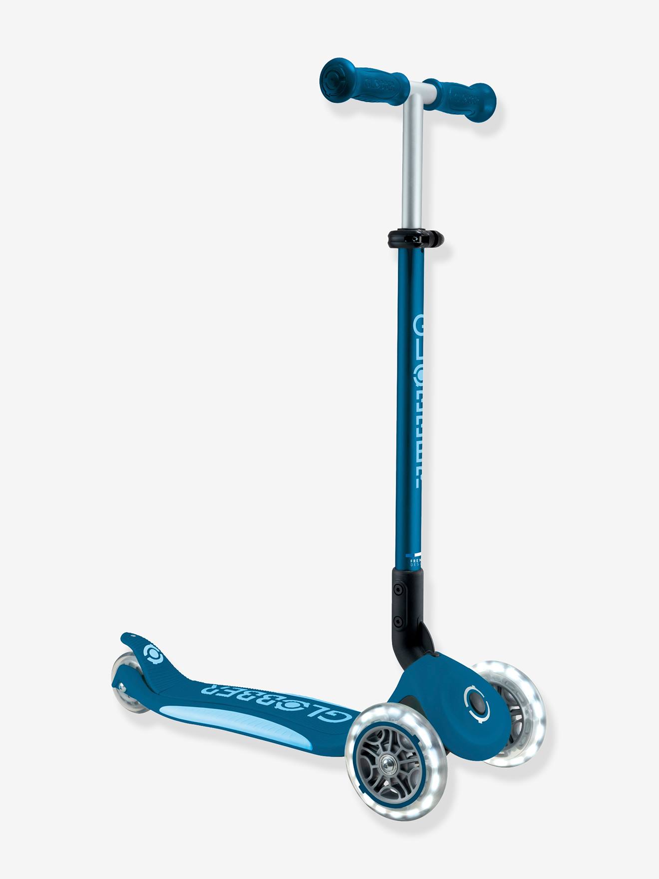 Primo Foldable Lights 3-Wheel Scooter - GLOBBER petrol