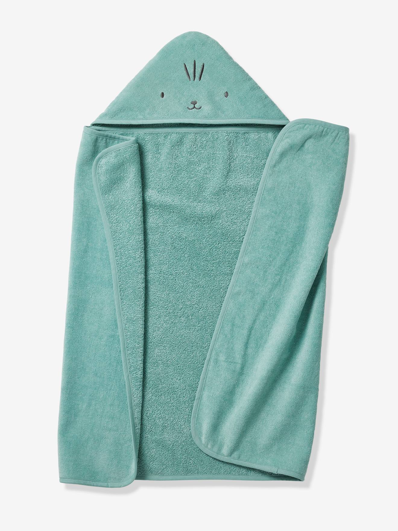 Bath Cape, Essentials for Babies, in recycled cotton green
