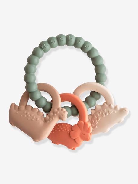 Teether - MUSHIE green+rose 