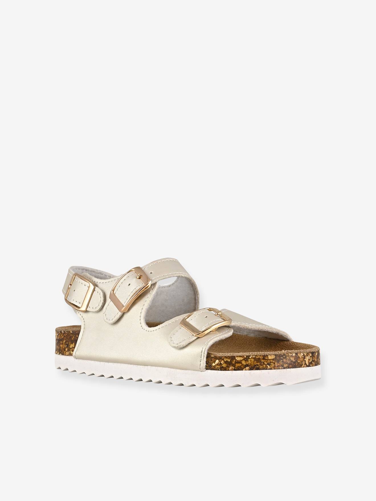 Monochrome 3-Buckle Sandals for Girls