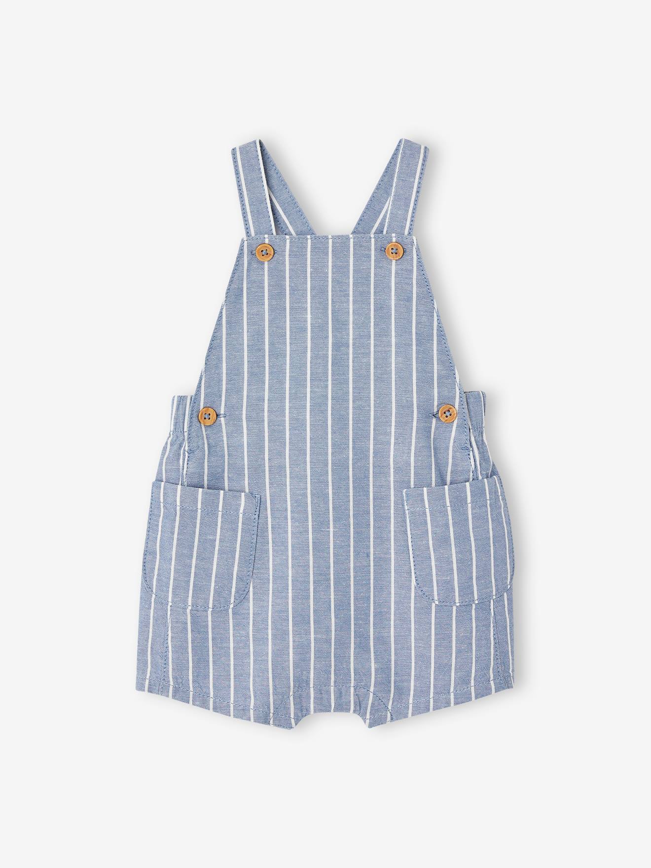 Striped linen dungarees online