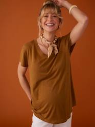 Maternity-Linen T-Shirt for Maternity, V-Neck, by ENVIE DE FRAISE