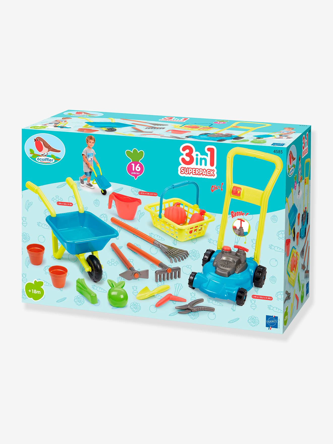 3-in-1 Garden Super Pack - ECOIFFIER - multicoloured, Toys