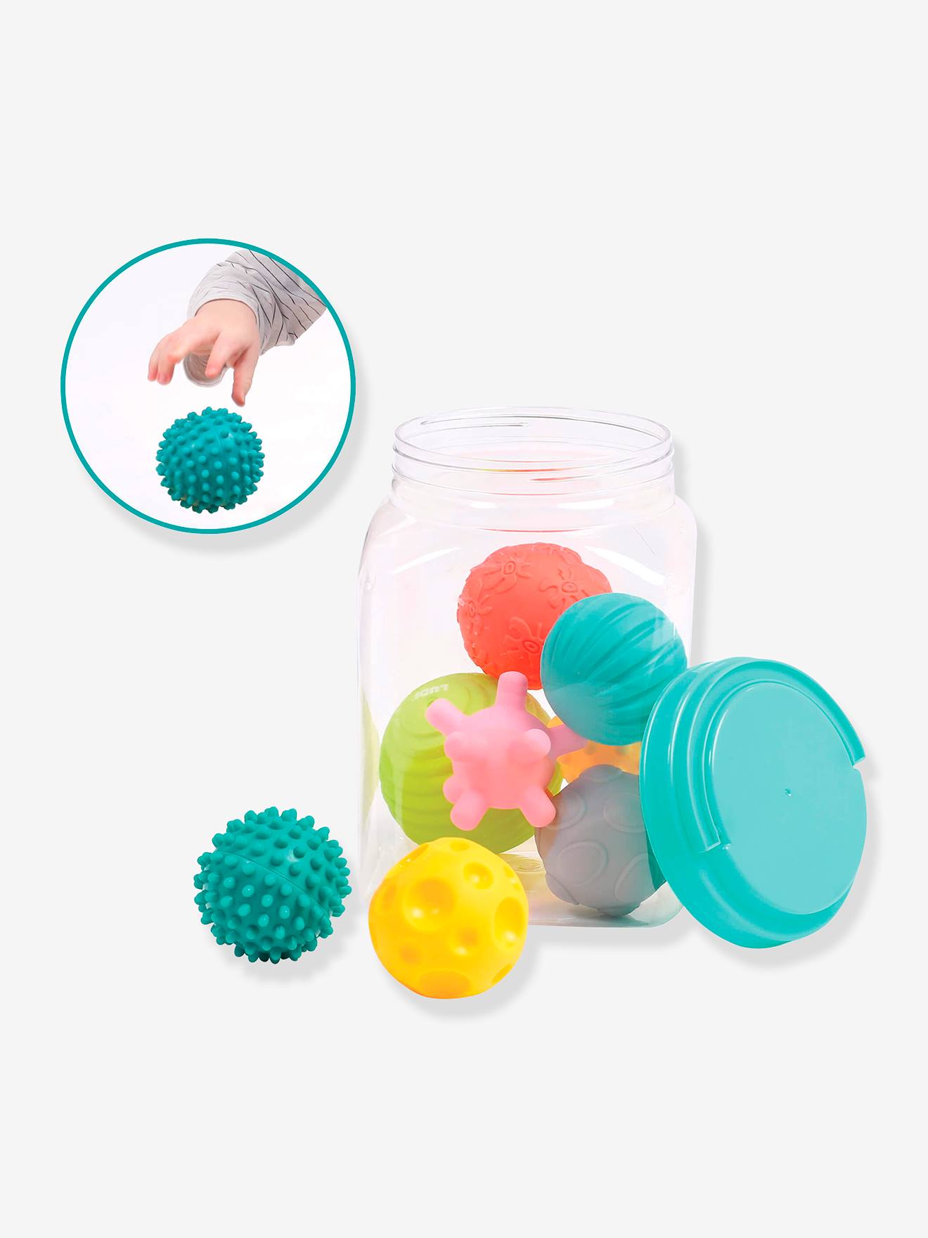 Set of 8 Sensory Balls - LUDI multicoloured