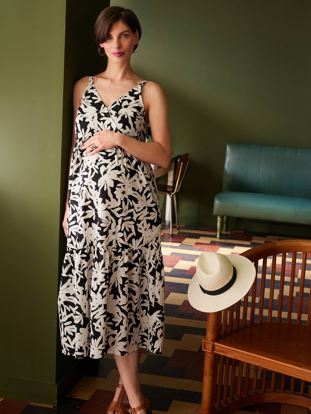 Long Dress with Straps, for Maternity - black, Maternity | Vertbaudet Long Dress with Straps, for Maternity - black, Maternity | Vertbaudet