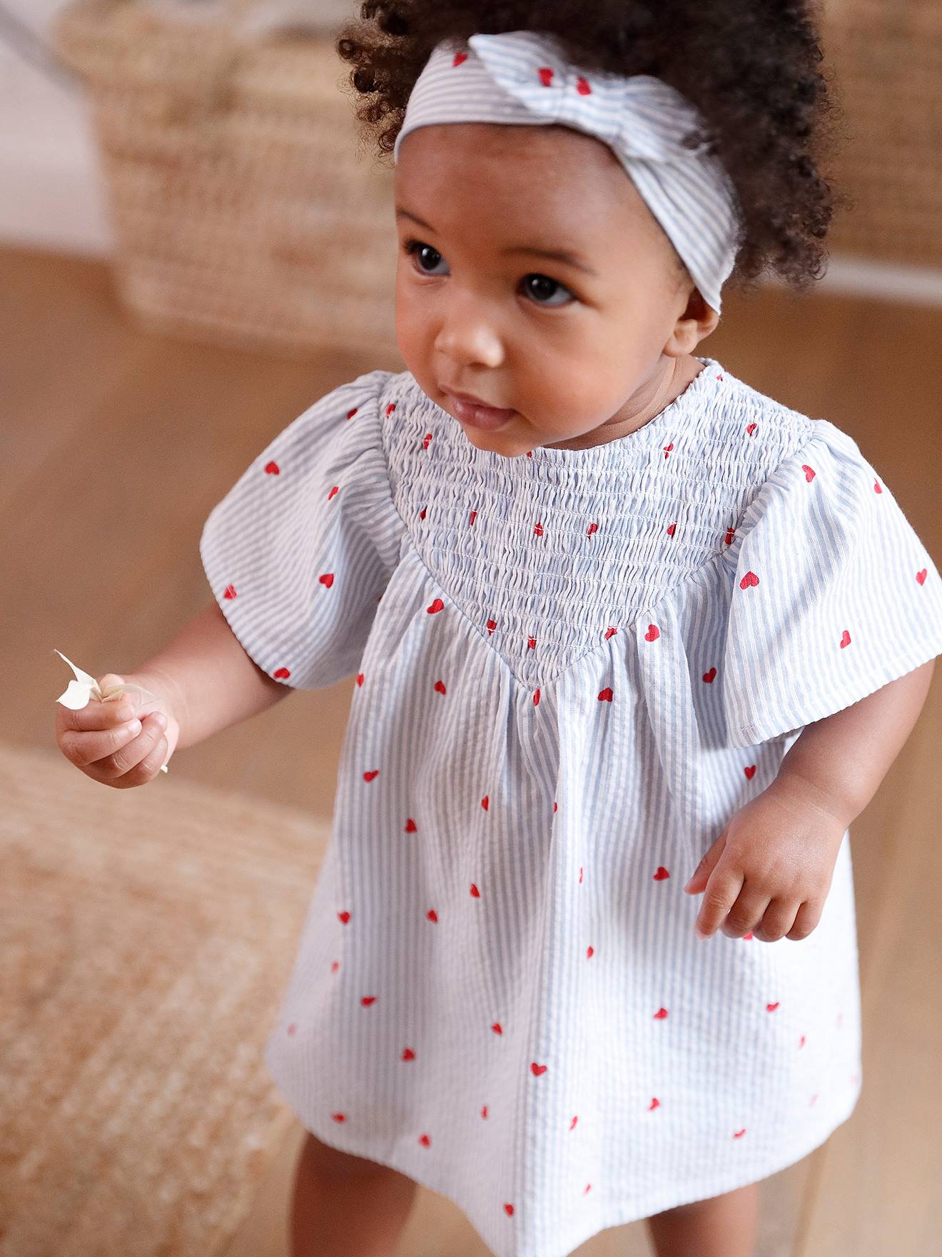 Seersucker Dress + Shorts + Headband Combo