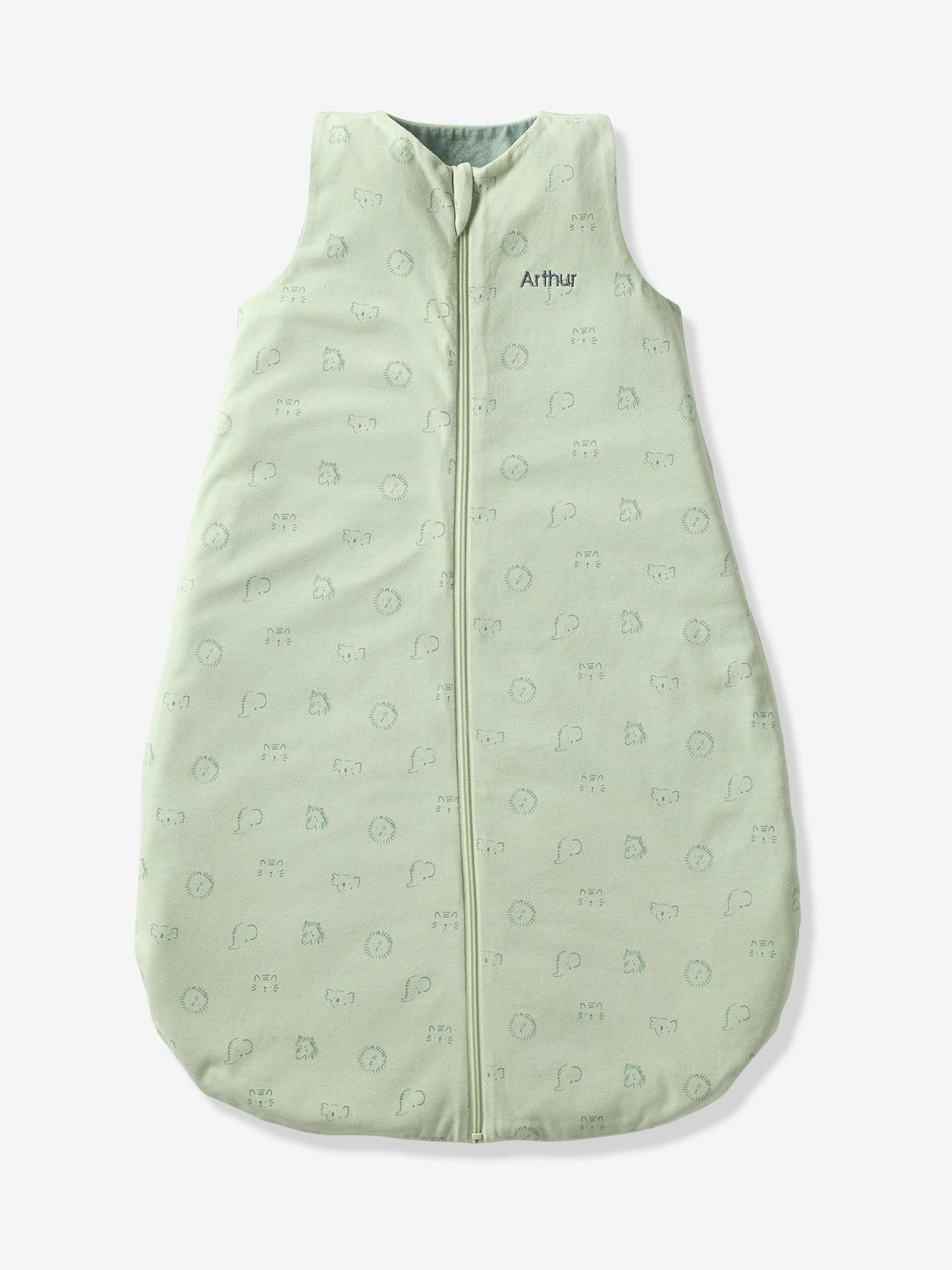 Essentials Summer Special Baby Sleeping Bag, Opens in the Middle, Bali printed green