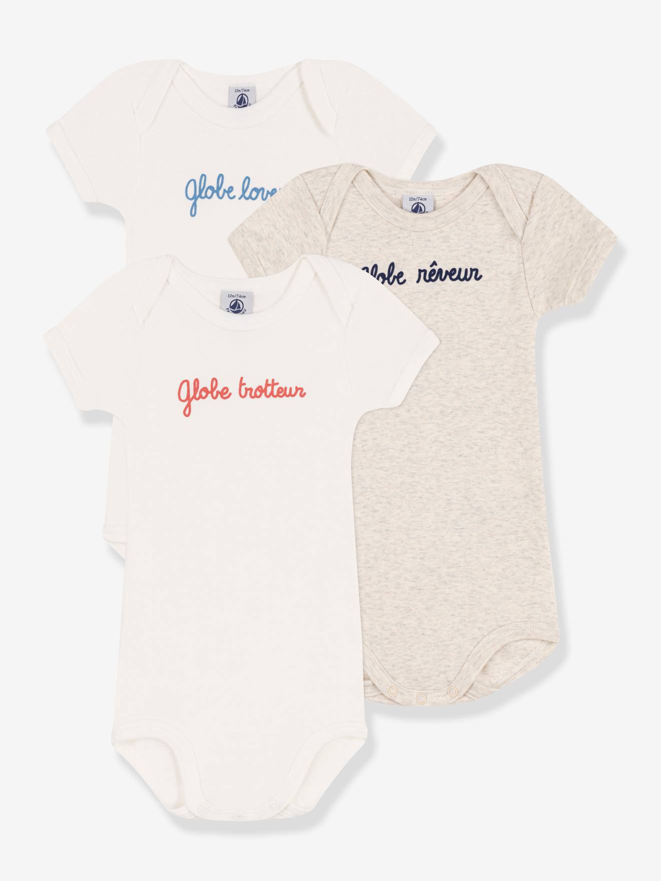 Short Sleeve Cotton Bodysuits with Message