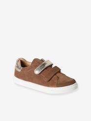 Shoes-Girls Footwear-Hook-and-Loop Trainers in Leather for Girls