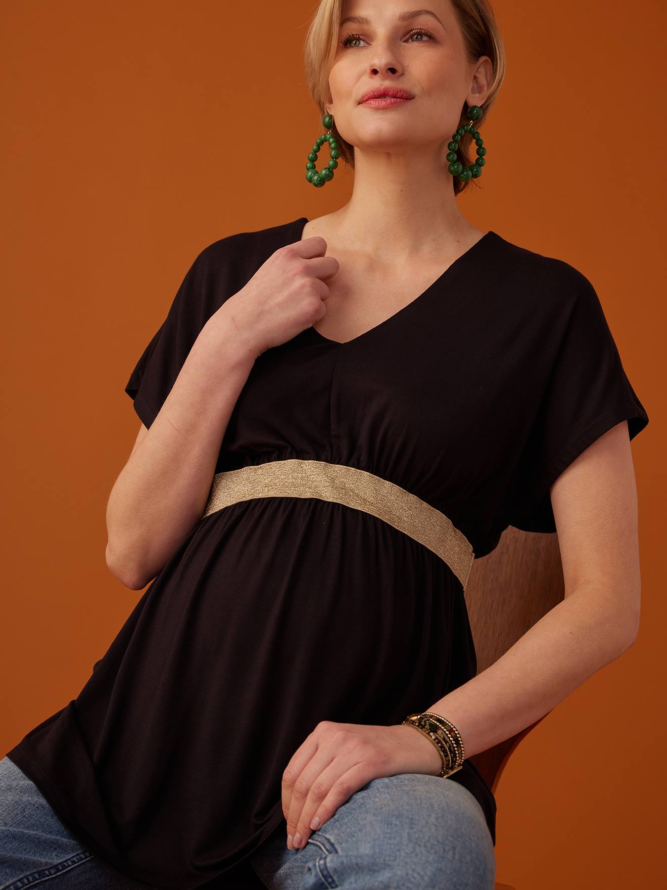 Top with V-Neckline for Maternity