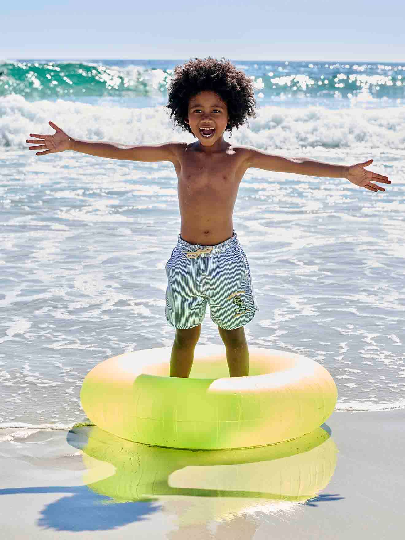 Striped Swim Shorts for Boys striped blue