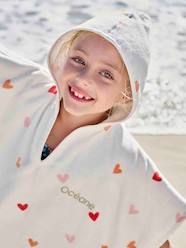 Bedding & Decor-Hearts Bath Poncho with Recycled Cotton for Children