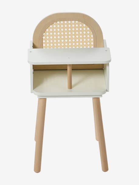 High Chair in FSC® Wood & Wicker Multi+white 